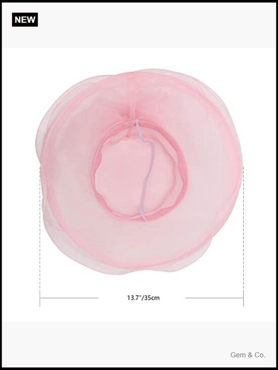 Organza Wide Brim Fascinator Hat - Derby Cocktail Wedding Church Tea Party main image 4